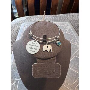Inspirational Elephant Pendant Charm Wire Aesthetics Bangles Stainless Steel